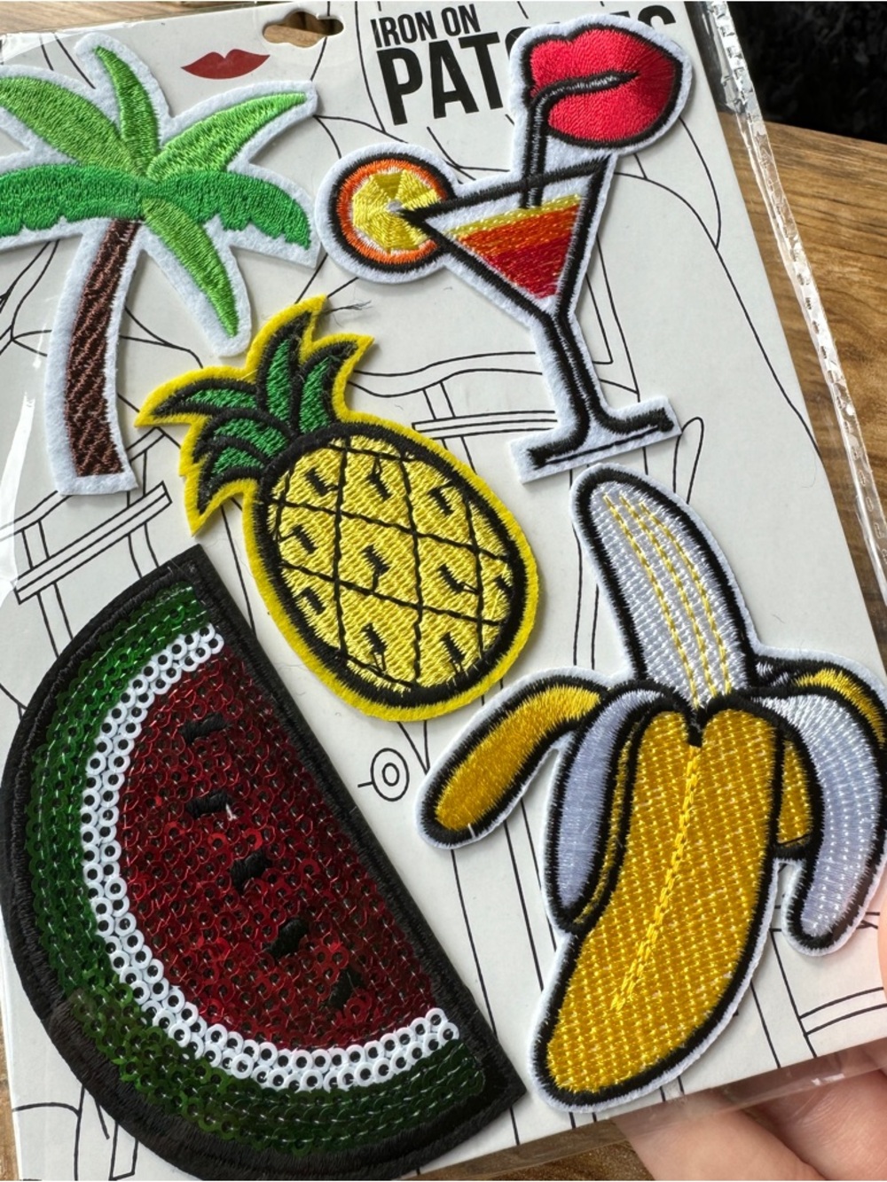 🖤5/$20 Yellow Taco & Tropical Iron-On Patch Set - Picture 5 of 6